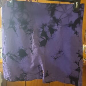 Purple Tie-Dye Butt Lift Gym Shorts